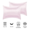 Stoa Paris Satin Pillow Covers,  Premium Plain Pillow Cover Set of 2, 68L x 45W cms - Blushing Pink