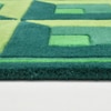 Presto Green Geometric Hand Tufted Wool Carpet 6X9 Feet