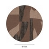 Handmade Round Wool Rug Modern Abstract Brown Beige 6 Feet Carpet