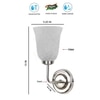 Devansh Metal Electric Wall Light in Steel Colour with White Shade Count of 1 Light