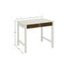 Mystica Solid Wood Study Desk with Drawer in Ivory Coffee Walnut Colour