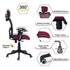 Jeaorda High Back Ergonomic Chair in Maroon Colour
