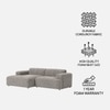 Sophisticated Wood Right Aligned 2-Seater With Upholstery Non Storage Sofa In Grey Colour