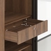Velora Premium 2 Door 8ft Sliding Wardrobe with mirror in Blade grey Classic Walnut Finish