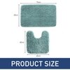Luxe Home Polyester Newman Contour Bath Mat Set of 2 (Aqua 45x75 cm & 40x45)