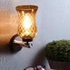 Devansh Metal Electric Wall Light in gold Colour with Lavender Shade Count of 1 Light