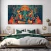 The Castle Decor Lord Ganesha Wall Painting Wooden Framed 27x48 Inch (Style 15)