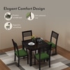 Zella Solid Wood Dining Chair Set Of 2 In Mahogany Finish With Avocado Green Fabric