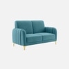 Monly Velvet 2 Seater Sofa Aqua Blue Color