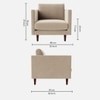 Tharoli Velvet 1 Seater Sofa in Cream Colour