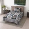 Tess Lavender Geometric 290 TC Cotton Flat Single Size Bedsheet with 1 Pillow Cover – Threads
