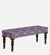 Utthita Sheesham Wood Upholstered Bench In Walnut Finish