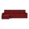 Apollo Compact Sofa (Colour : Salsa Red, Cushion : Hard, Back Type : Regular, Seating Capacity : Left Aligned 3 Seater + Left Aligned Chaise + Ottoman)