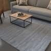 Jaipur Rugs Soft Liner Striping Wool And Viscose 6x9 Feet Milky Blue And Ink Blue Carpet