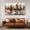 The Castle Decor 7 Running Horses Vastu Wall Art Framed Painting 27x48 Inch (Style 5)