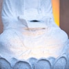 White Fiber Glass Avignon Lotus Buddha Indoor Water Fountain