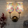 Devansh Metal Electric Wall Light in Gold Colour with Multicolor Shade Count of 2 Lights
