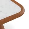 Lazo Solid Wood And Banswara Marble Rectangular Coffee Table In Amber Walnut Finish