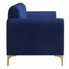 Josbert Velvet 3 Seater Sofa In Navy Blue Colour