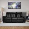 Magna Leatherette Three Seater Manual Recliner in Black Colour