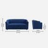 Camro Fabric Sofa (Navy Blue)