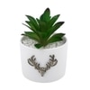 White 1 Pieces Succulent Artificial Plant With Pot