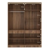 Velora Premium 2 Door 8ft Sliding Wardrobe with mirror Olive Green Classic Walnut Finish