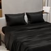Stoa Paris King Size Black Bedsheet with 2 Pillow Covers Black Midnight Black