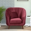 Nilo Velvet 1 Seater Sofa in Maroon Colour