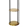 Gallow Metal Multiutility Shelf Floor Lamp With Beige Cotton Shade