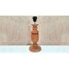 Fura Brown Handmade Ethenic wooden Table lamp in Trophy design with Black fabric shade