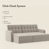 Peckham 3 Seater Click Clack Sofa Cum Bed In Oyster Beige Colour