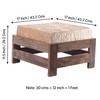 Amber Sheesham Wood Foot Stool in Teak Finish with Velvet Cream Cushion