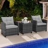 Carry Bird Wicker Patio Furniture Outdoor Balcony Chairs In Grey Colour