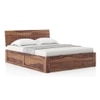 Valencia Solid Wood Queen Size Hydraulic Storage Bed In Teak Finish