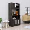 Hexa Red Crockery Unit Multipurpose Wooden Cabinet in Flower Wenge Colour
