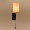 Devansh Metal Electric Wall Light in Black Colour with Beige Shade Count of 1 Light