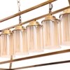Eliante Hanging Light, 5 Bulb, Champagne Glass Shade, Mild Steel, Modern Pendant Lighting