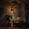 Oblique Brown Solid Wood Cluster Hanging Light