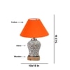 Devansh Conical Orange Cotton Shade Lamp With Wood & Mosaic Glass Base For Decoration/Office/Home/Gifting/Study For Decoration/Office/Home/Gifting/Study -(10X10X14.5) Inches -A