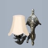 Devansh Gold Antique Wall Mounted Lamp With Off-White Cotton Shade
