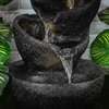 Black Fiber Glass 5 Step Stacked Pot Water Fountain