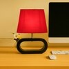 Devansh Red Cotton Table Lamp With  Wood Black Base -4