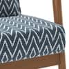 Brooks Armchair Teak Wood In Natural Finish with Crystal Blue Chevron Colour