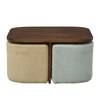 Jansen Nesting Coffee Table with Seating in Lunar Grey and Beige Fabric