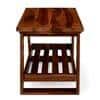 Alison Sheesham Wood Accent Rectangle Coffee Table In Natural Teak Finish