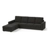 Apollo Compact Sofa (Colour : Graphite Grey, Cushion : Soft, Back Type : High Back, Seating Capacity : Left Aligned 3 Seater + Left Aligned Chaise + Ottoman)