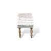 Cairo Sheesham Wood Accent Seater Bench Set With 2 Stools In Grey Fabric