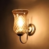 Devansh Steel Electric Wall Light in Steel Colour with Lavender Shade Count of 1 Light