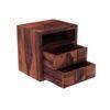 DiamondSolid Wood Bedside Table in Teak Finish